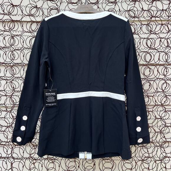 Boston Proper Beyond Travel Color Block PaneledBlack White Jacket NWT SMALL - Picture 3 of 11